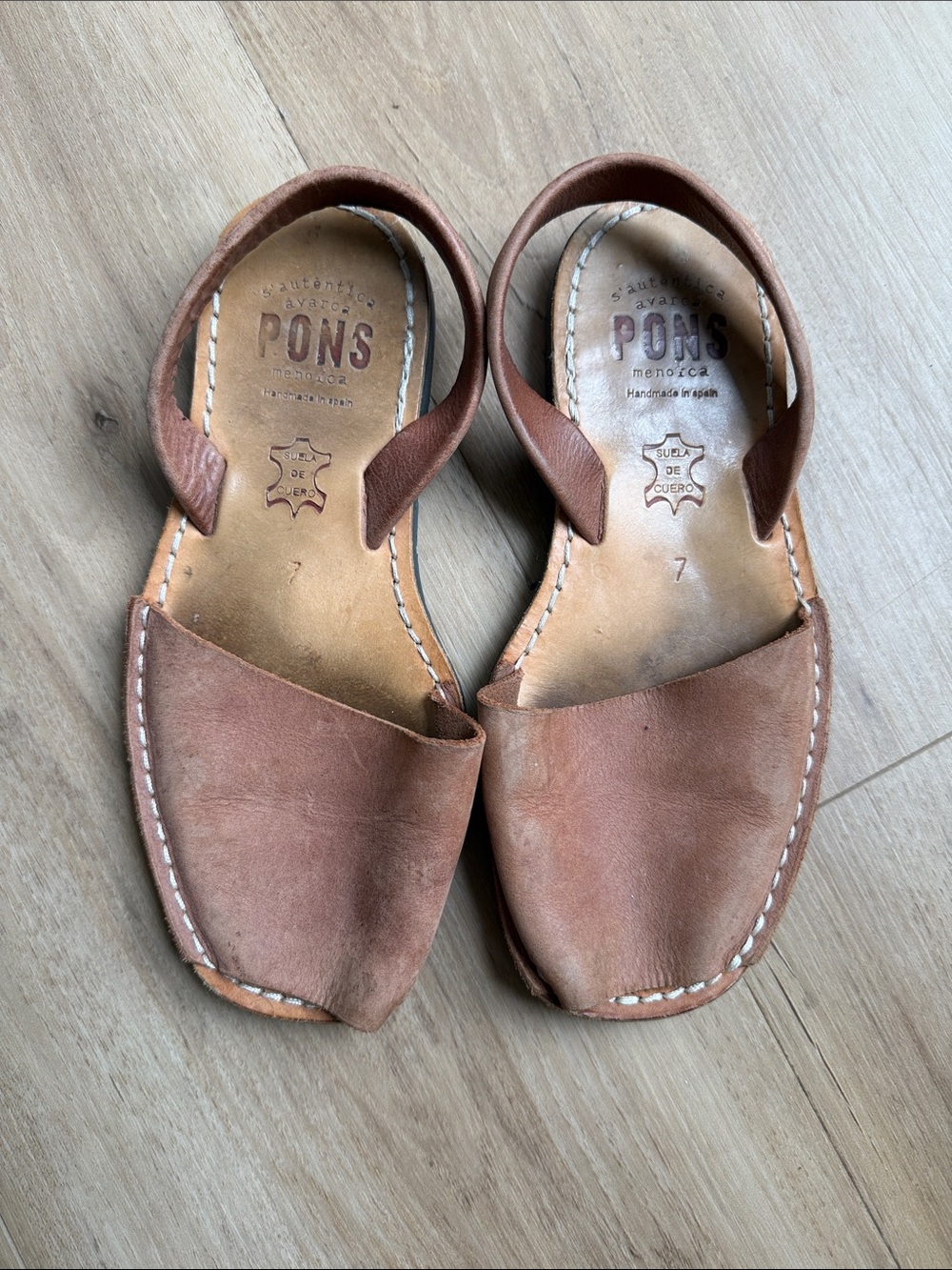 PONS Menorca Women's Brown Leather Avarca Sandals